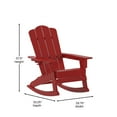 thumbnail image 5 of BizChair Adirondack Rocking Chair with Cup Holder, Weather Resistant HDPE Adirondack Rocking Chair in Red, 5 of 11