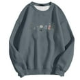 thumbnail image 4 of Womens Long Sleeve Oversized Sweatshirt 2026 Spring Casual Crewneck Loose Pullover Floral Print Fall Y2K Tunic Top, 4 of 4