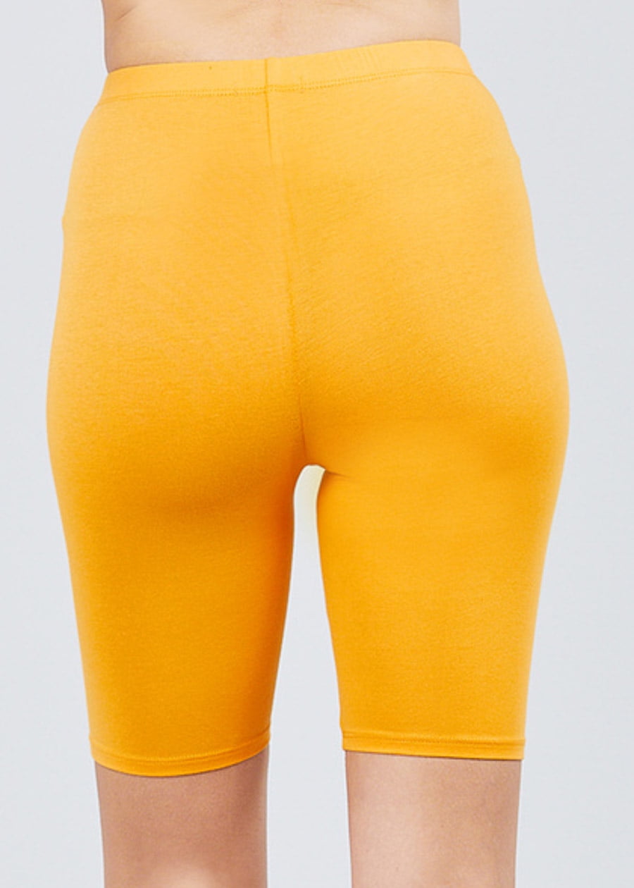 mustard yellow biker shorts
