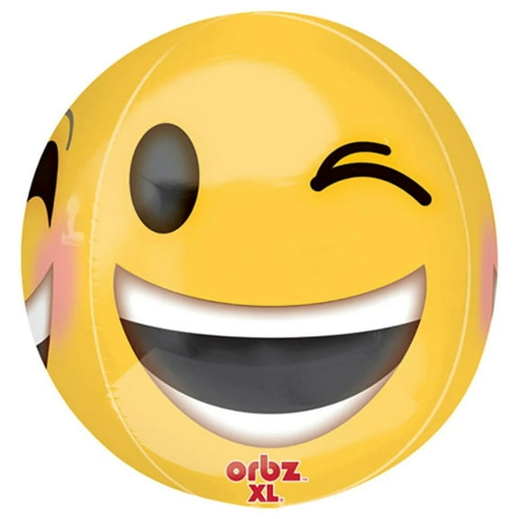 16 inch WINKING EMOTICONS ORBZ   Long Lasting Orbz Spherical Balloon  Party Supplies Decorations