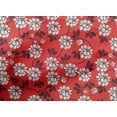 thumbnail image 5 of oneOone Coton Cambric Tissu Rouge Feuilles et Trèfle Matière de Robe Tissu Imprimé Tissu au Mètre 42 Pouces de Large, 5 of 5