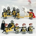 thumbnail image 3 of 12pcs Knight Figure, 2"Knight Sets, Knight Minifigures, Knight Building Blocks, Minifigures Knight Weapons Set Accessories Kit Include Armor Helmet Cloaks Shield Barding Horses, E, 3 of 8