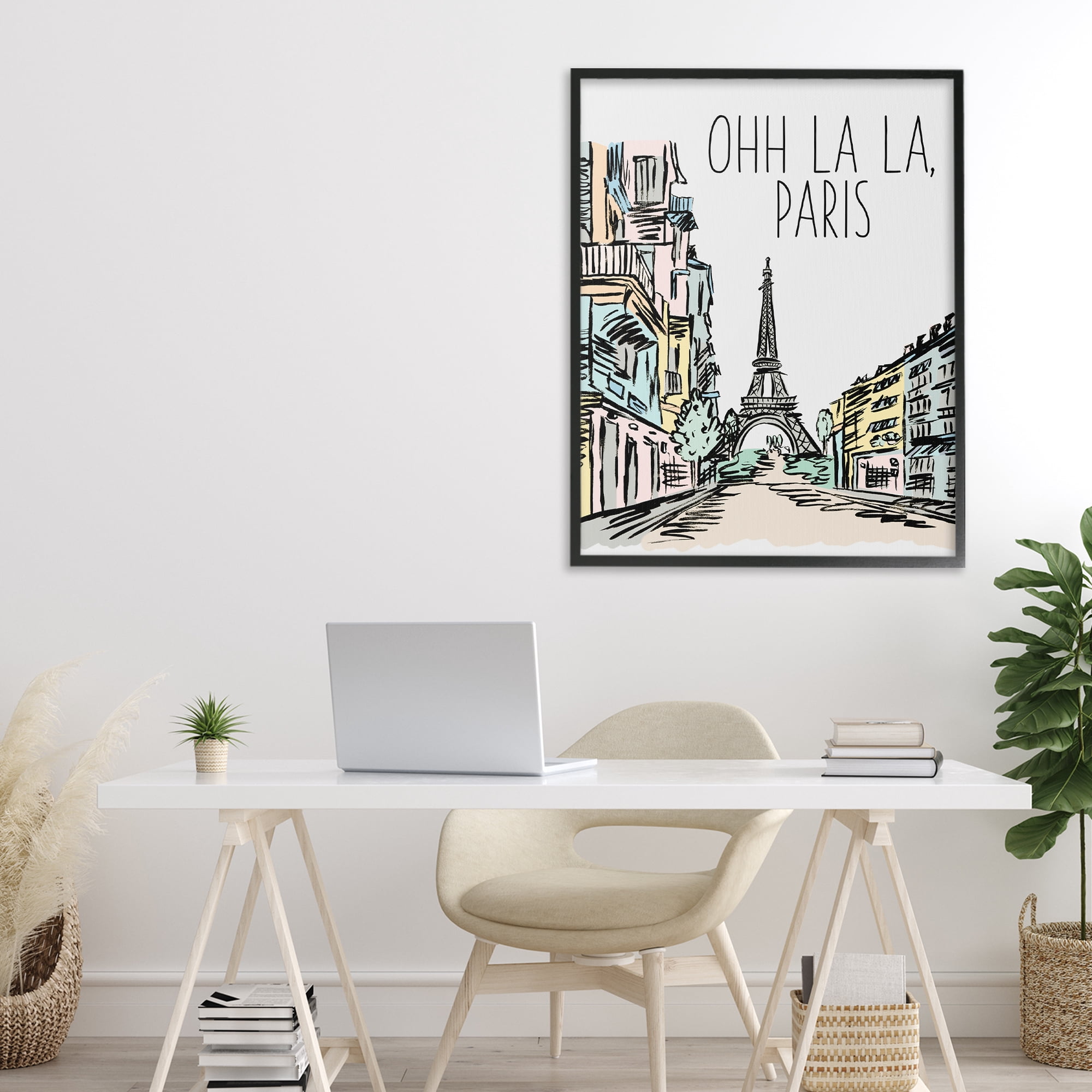 Stupell Industries Ohh La La Paris Black Framed Giclee Art, design by Elizabeth Medley