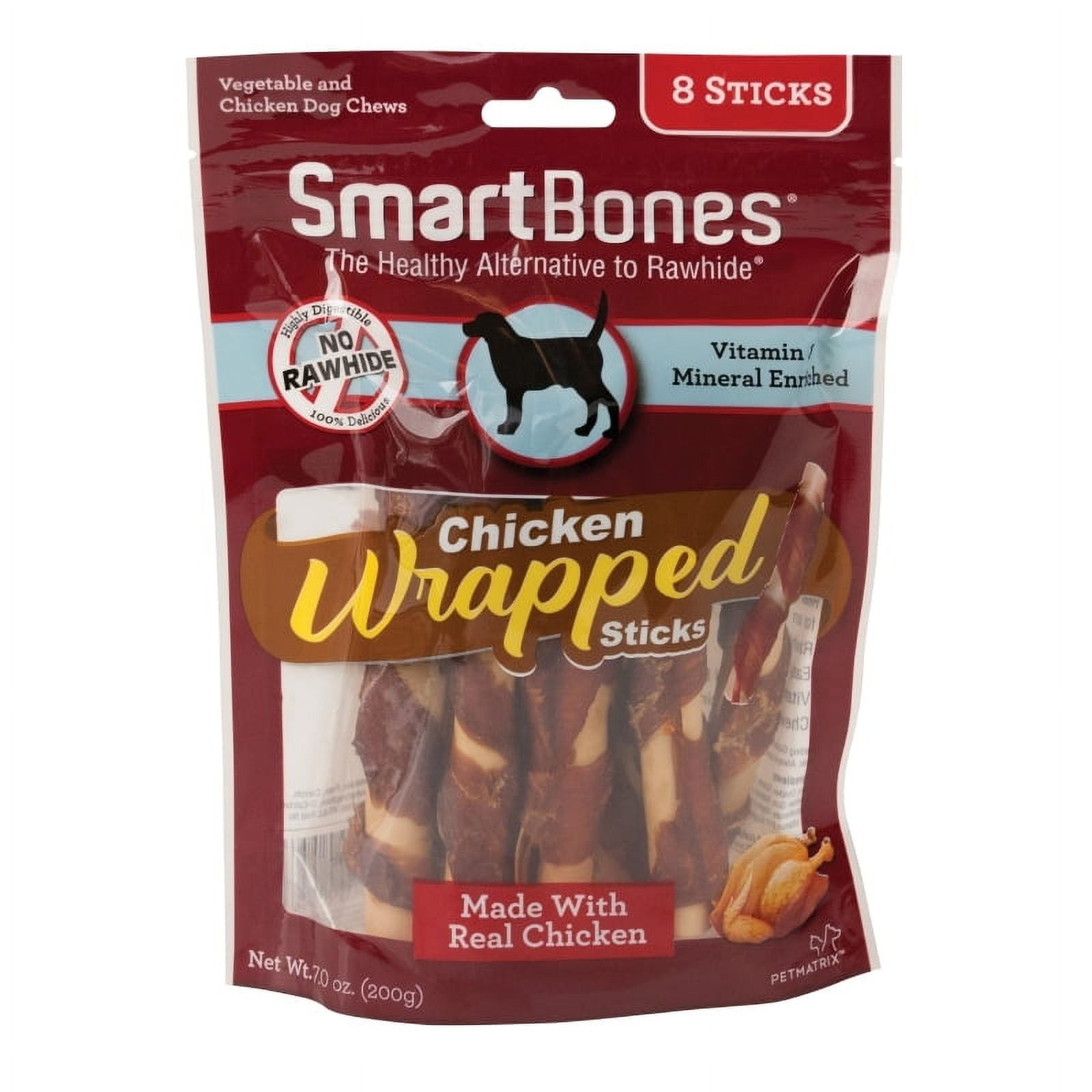 SmartBones Chicken-Wrapped Sticks for Dogs, Rawhide-Free, 8 Treats