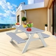 thumbnail image 5 of Kieccall Outdoor Courtyard Waterproof Table Cover Three Piece Set Picnic Tablecloth Back Flannel Elastic Table Cover, 5 of 5