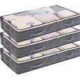 thumbnail image 1 of 3 piezas, 60 * 45 * 15 cm, bolsas de almacenamiento debajo de la cama Bolsa de ropa plegable Contenedores de almacenamiento de gran capacidad con ventana transparente Asas reforzadas Organizador con c, 1 of 5