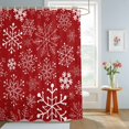 thumbnail image 4 of Shower Curtains for Bathroom, Red Snowflake Christmas Waterproof Fabric Shower Curtain, Xmas Snowflake Red Decorative Bathroom Curtain for Bathtub, 36"x72", No Hooks Included, 4 of 9
