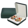 thumbnail image 2 of Caja de anillo múltiple, soporte de exhibición de joyería, caja organizadora de anillo, caja de regalo de terciopelo para boda, verde, 1 ud., 2 of 7