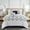 Blue, variant on Lanco Ariana Damask 7 Piece Comforter Bedding Set, Grey, Size Queen, Fill Polyester, All Season Bedding Set