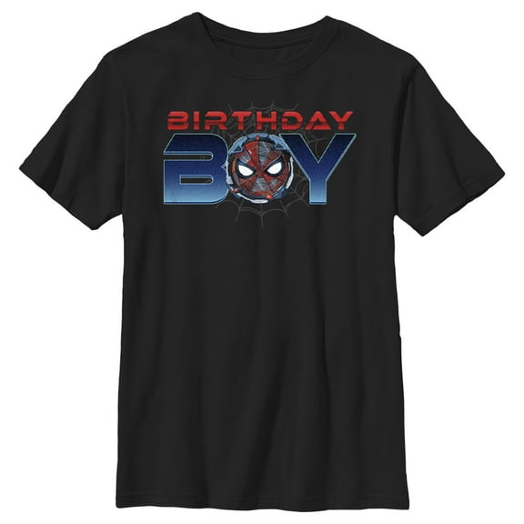 Boy's Marvel Mecha Spidey Birthday Graphic Tee Black X Large