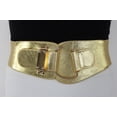 thumbnail image 3 of New Women Elastic Waistband Gold Belt  Hip High Waist Metal Hook Buckle S M, 3 of 6