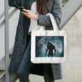 thumbnail image 7 of Yiaed Moon Wolf Warrior Print Fluffy Shoulder Bag Plush Bags Women Ladies Tote Bag Fluffy White Furry Purse Handbag for Autumn and Winter, 7 of 7