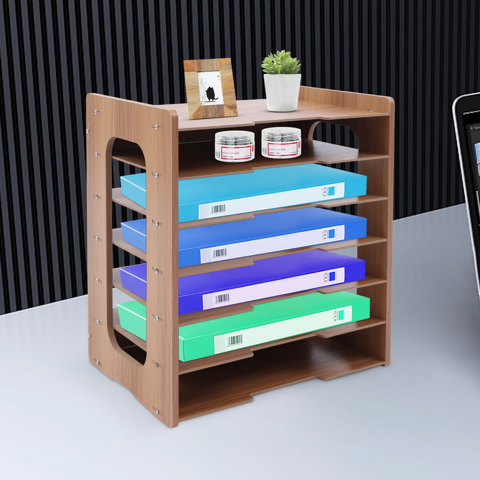 High-Density File Organizer with 7 Layers, Space-Saving Design, Adjustable, Easy to Assemble and Clean