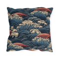 thumbnail image 2 of Outdoor Pillow In Japanese Wave Pattern, 2 of 4