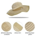 thumbnail image 2 of Tirrinia Women Floppy Straw Sun Hat Foldable Wide Brim Striped Beach Cap for Female, Great Gifts for Mother's Day, Beige, 2 of 6