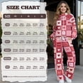 thumbnail image 6 of SCRAWLGOD Valentine's Day Decor Heart Love Plaid Print Red Pink Women's 2 Piece Outfits Long Sleeve Pullover Loose Fit Sweatshirt Wide Leg Pants with Pockets Turtleneck Sweatsuit Loungewear Set, XS, 6 of 7