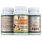 Sunshine Naturals Turmeric Curcumin with Ginger Dietary Supplements, 270 Capsules, Healthy Digestion and Immune Support, 3 Pack