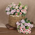 Artificial Rose Bouquet Small Bouquet Of 10 Realistic Rose Flowers For ...