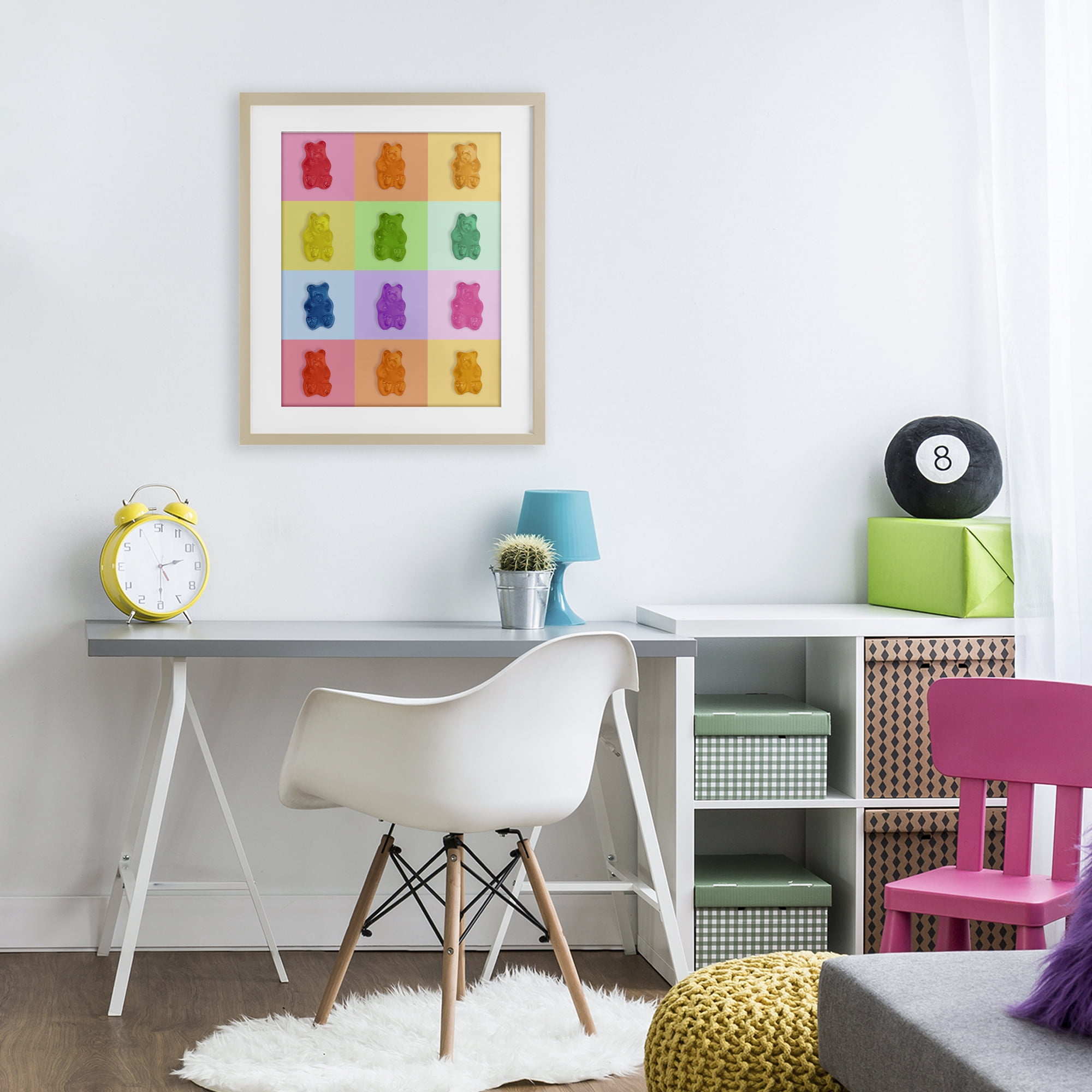 Stupell Industries Rainbow Gummy Bear Candy Grid Birch Framed Print Under Glass, design by LISH Creative