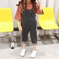 thumbnail image 4 of YunPes Girls Bibs Denim Overalls for Kids Spring Preppy Cute Slim Fit Jean Overall Toddler Insulated Casual Cuffed Jumpsuit, 4 of 4