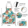 thumbnail image 3 of Pioneer Flower Floral Print Pattern Apron-Garden Aprons for Women with Pockets-Cotton Linen Waterproof Kitchen Cooking Gardening Aprons Adjustable for Kitchen,Cooking,BBQ and Salon 33x27 Inch, 3 of 7