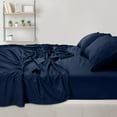 thumbnail image 4 of 1 Drap-Housse en Microfibre Brossée Marine Comprend Ensemble de Draps Complet, 4 of 5