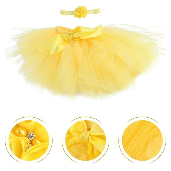 SILENRADAWN 1 Set Baby Tutu Skirt in Yellow for Newborn Photo Prop and Photography Sessions