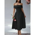 thumbnail image 3 of Women'S Off Shoulder Cocktail Long Zipper Evening Dress Black S, 3 of 5