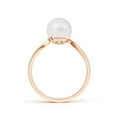 thumbnail image 2 of Angara Japanese Akoya Cultured Pearl Bypass Ring in 14K Rose Gold for Women | June Birthstone Jewelry for Her, 2 of 8