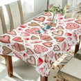 thumbnail image 4 of GZHJMY Valentine's Day Love Heart Tablecloth, Rectangle Waterproof Washable Polyester Table Cover for Picnic Dinner Holiday Party Decor, 60 x 108 Inch, 4 of 7