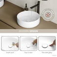thumbnail image 3 of Stylish Vessel 14.12" White Porcelain Round Bathroom Sink P-229H, 3 of 10