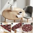 thumbnail image 3 of Round Table Cover for Round Tables 36"-70", Fitted Tablecloth with Elastic for Indoor Outdoor Party Holiday, 44inch, Christmas Checker and Snow, 3 of 6