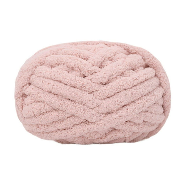Luzkey Chunky Wool Yarn Jumbo Yarn Washable Hand Knitting DIY Weight Yarn Bulky Yarn for Tapestry Bed Fence Throw Rug Making Light Pink