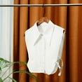 thumbnail image 4 of PFDDRW Long Pointed Flat Dickey Collar False Faux Cotton Half Shirt Blouse Button, 4 of 8