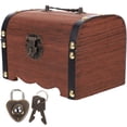 thumbnail image 1 of Miangastore 1Pc Creative Wooden Bank Vintage Style Money Saving Box Storage Holder, 1 of 8
