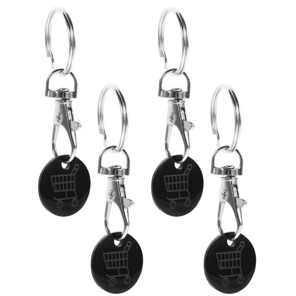 Hemoton  4 Pcs Quarter Holder Keychain Cart Token Shopping