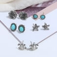 thumbnail image 2 of Oxidized Silver and Turquoise Beach Earring (5 Pair Studs), 2 of 5