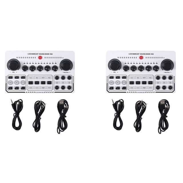 Juego de 2 tarjetas de sonido para estudio de grabación profesional X50, tarjeta de sonido USB, interfaz de mezclador de audio para transmisión en vivo