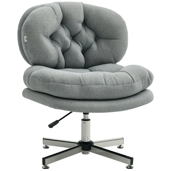 HOMCOM Armless Office Chair Desk Chair with Wide Thick Padded Seat, Grey