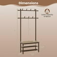 thumbnail image 5 of Resenkos 3-In-1 Bamboo Hall Tree - Coat Rack with PE Rattan Bench & Shoe Storage, Brown, 5 of 8