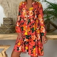 thumbnail image 2 of Ichuanyi Woman Dress Women's Ladies Loose Print Three Quarter Sleeve Mini Dress Summer Dress, 2 of 9