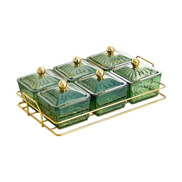 Dried Fruit Tray with Rack Seasoning Jar for Dining Room Kitchen Dried Fruit green