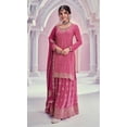 thumbnail image 2 of Pakistani Women's Wear Dress Indian Designer Stitched Salwar Kameez Sharara Suits ( Pink, 3XL - 48 ), 2 of 7