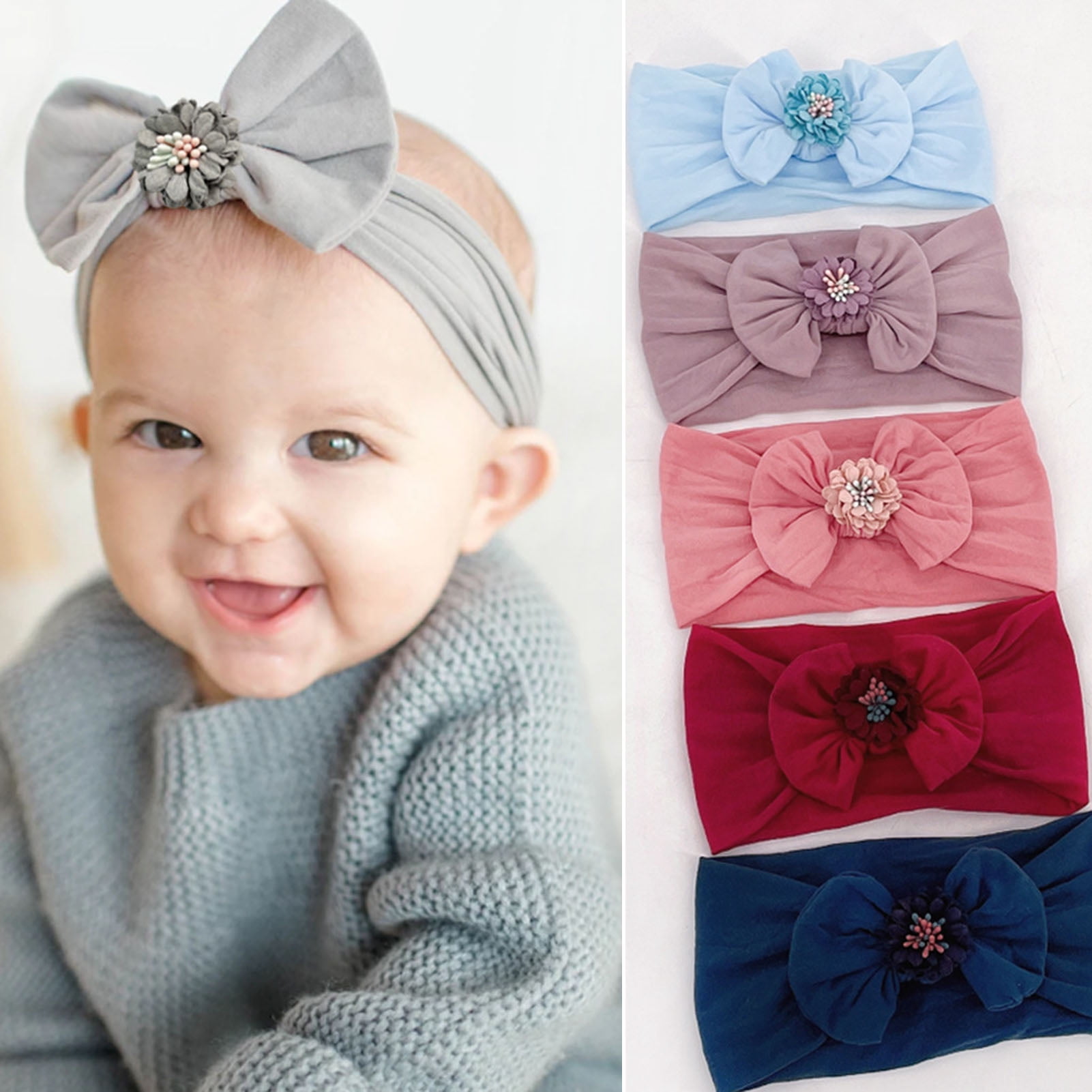 JLIKA Baby Girl Headbands Cotton Knotted Headband Headwrap Modern Turban  Fashion Head Band Wrap Rabbit Ear Bows for newborns infants toddlers - 10  Pack (Modern Designs Collection) 