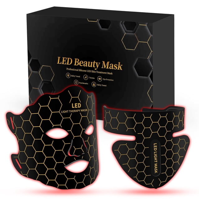 Máscara facial y para cuello de luz roja Yahi con control remoto