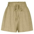 thumbnail image 3 of WAYUTE Shorts for Women High Waisted Loose Shorts with Drawstring Comfortable Casual Summer Vacation Solid Color Shorts, 3 of 5