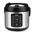 thumbnail image 1 of Aroma Housewares ARC-1120SBL SmartCarb Cool-Touch Olla de cocción lenta para arroz de acero inoxidable, olla de cocción lenta con olla interior antiadherente y bandeja de vapor, 20 tazas (cocidas)/5 c, 1 of 7