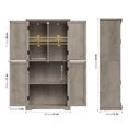 thumbnail image 7 of Homfa Farmhouse Kitchen Pantry Storage Cabinet with Adjustable Shelf, Modern Tall Wood Storage Cabinets with Metal Handle, Gray, 7 of 7