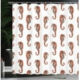 thumbnail image 4 of Ambesonne Seahorse Shower Curtain, Pattern in Watercolors, 69"Wx84"L, Grey and Red, 4 of 5