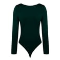 thumbnail image 6 of LYXSSBYX Bodysuits for Women Women's Long Sleeved Solid Color Velvet Fashion Neck Tight Fitting Cutout Jumpsuit, 6 of 7
